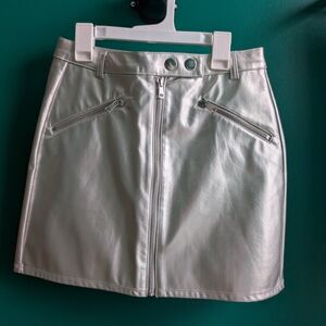 Wild Fable Metallic Silver Mini Skirt